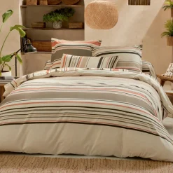 TRADI LINGE Housse de couette coton lavé (200 x 200 cm) Hugo Corail Orange Sale