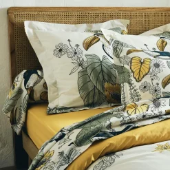 TRADILINGE Housse de couette coton lavé (260 x 240 cm) Toco e Vert Hot
