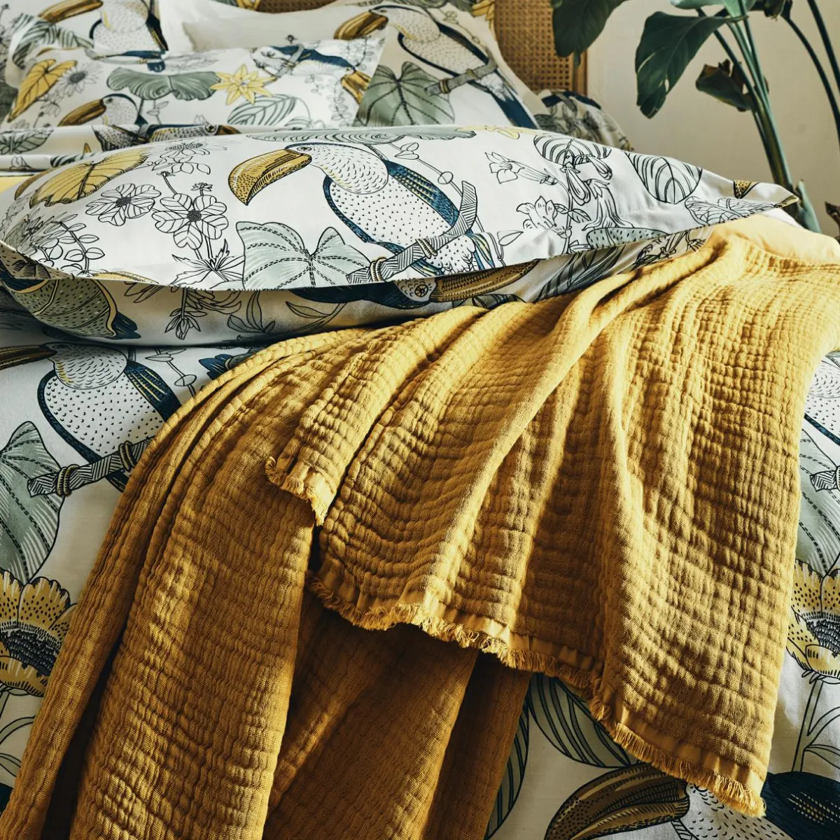 TRADILINGE Housse de couette coton lavé (300 x 240 cm) Toco e Vert Clearance