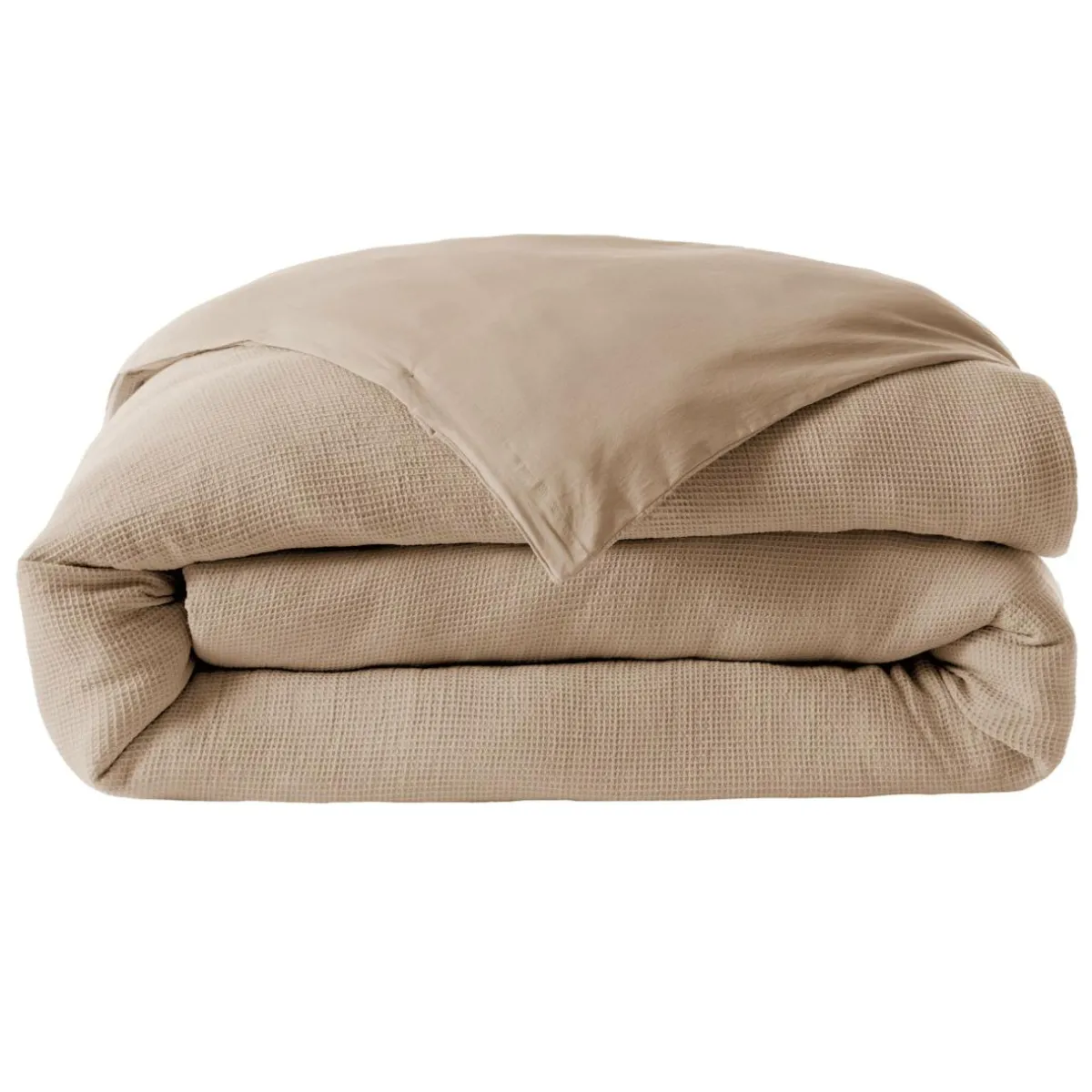 EMINZA Housse de couette coton nid d'abeille (280 x 240 cm) Eva Ficelle Outlet