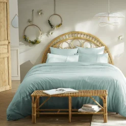 L'EFFET PAPILLON Housse de couette dentelle coton (260 x 240 cm) Jeanne Bleu clair Outlet