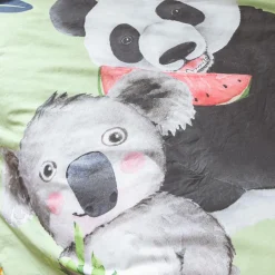 TRADILINGE Housse de couette enfant percale de coton (140 x 200 cm) Panda e Vert Sale