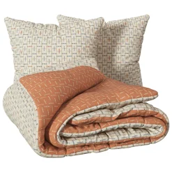 Atmosphera, cru017dateur d'intu017drieur Housse de couette et deux taies coton (240 x 220 cm) Posei Multicolore Discount
