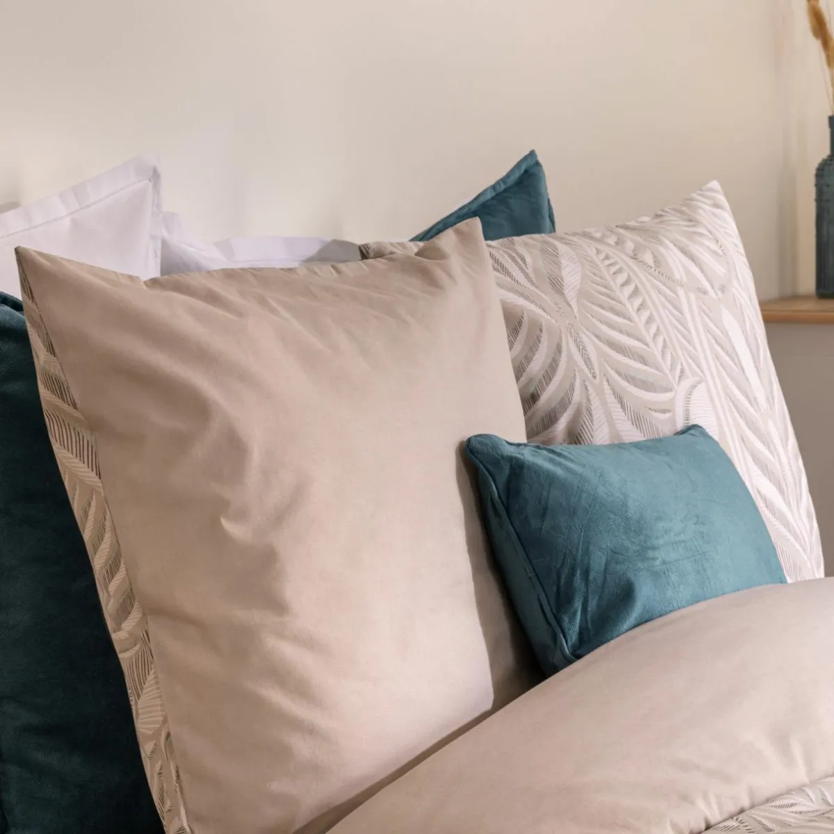 ATMOSPHERA Housse de couette et deux taies coton (240 x 220 cm) Nalh Beige