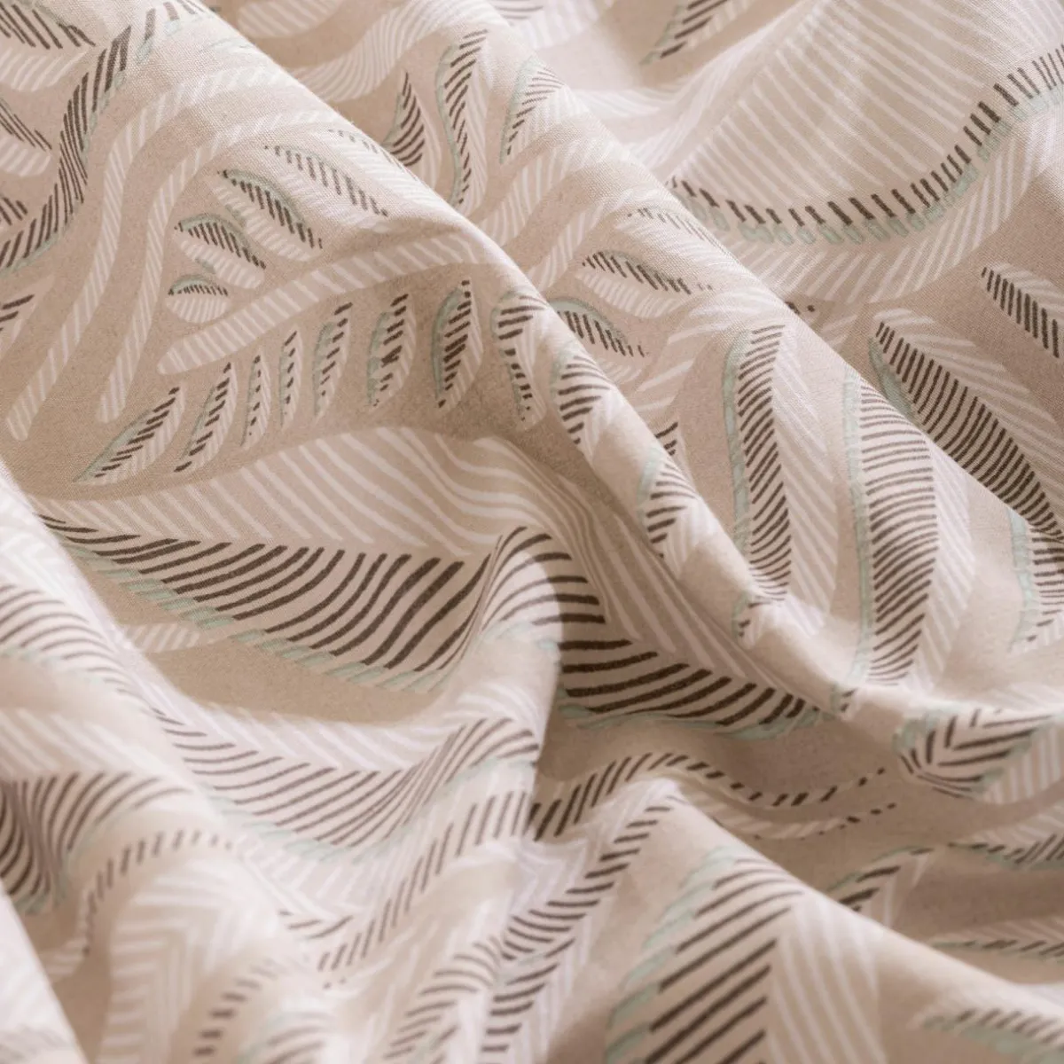 ATMOSPHERA Housse de couette et deux taies coton (240 x 220 cm) Nalh Beige