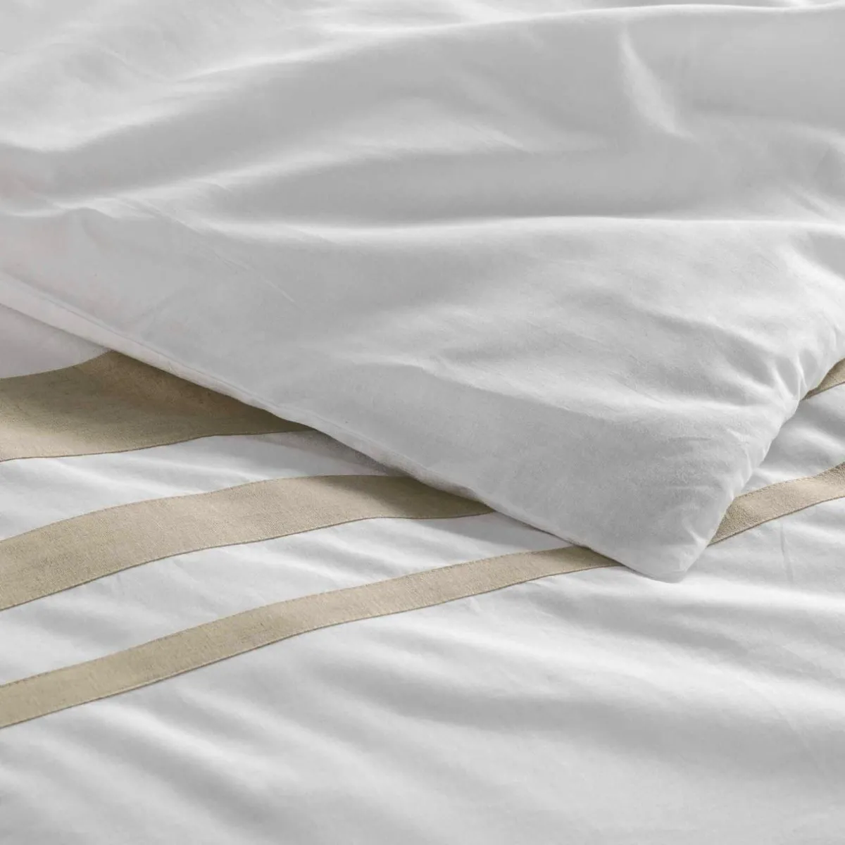 DOUCEUR D'INTERIEUR Housse de couette et deux taies coton (240 x 220 cm) Margaux he Blanc Online