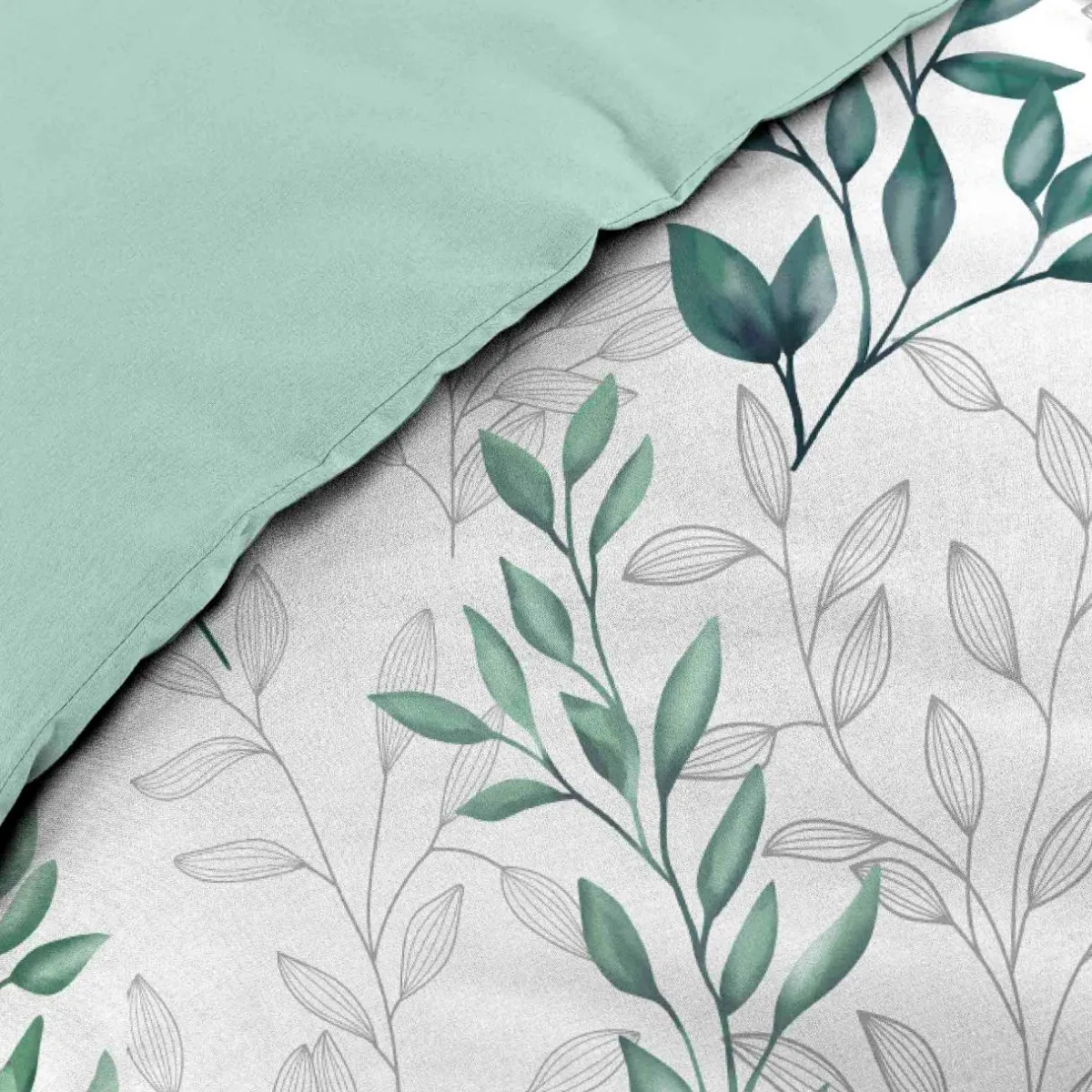 douceur d'intu017drieur Housse de couette et deux taies d'oreiller percale de coton (260 x 240 cm) Wendy e Vert Best