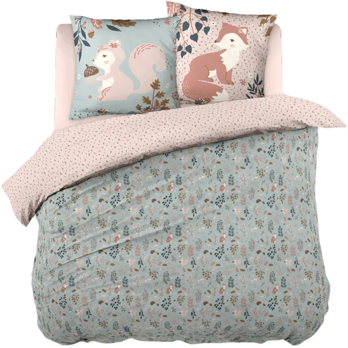 L'EFFET PAPILLON Housse de couette et deux taies enfant coton (240 x 220 cm) Tamia Multicolore New