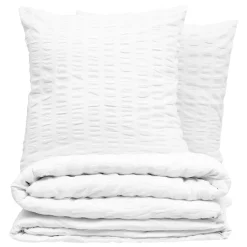 ATMOSPHERA Housse de couette et deux taies polycoton (260 x 240 cm) Irhia he Blanc Clearance