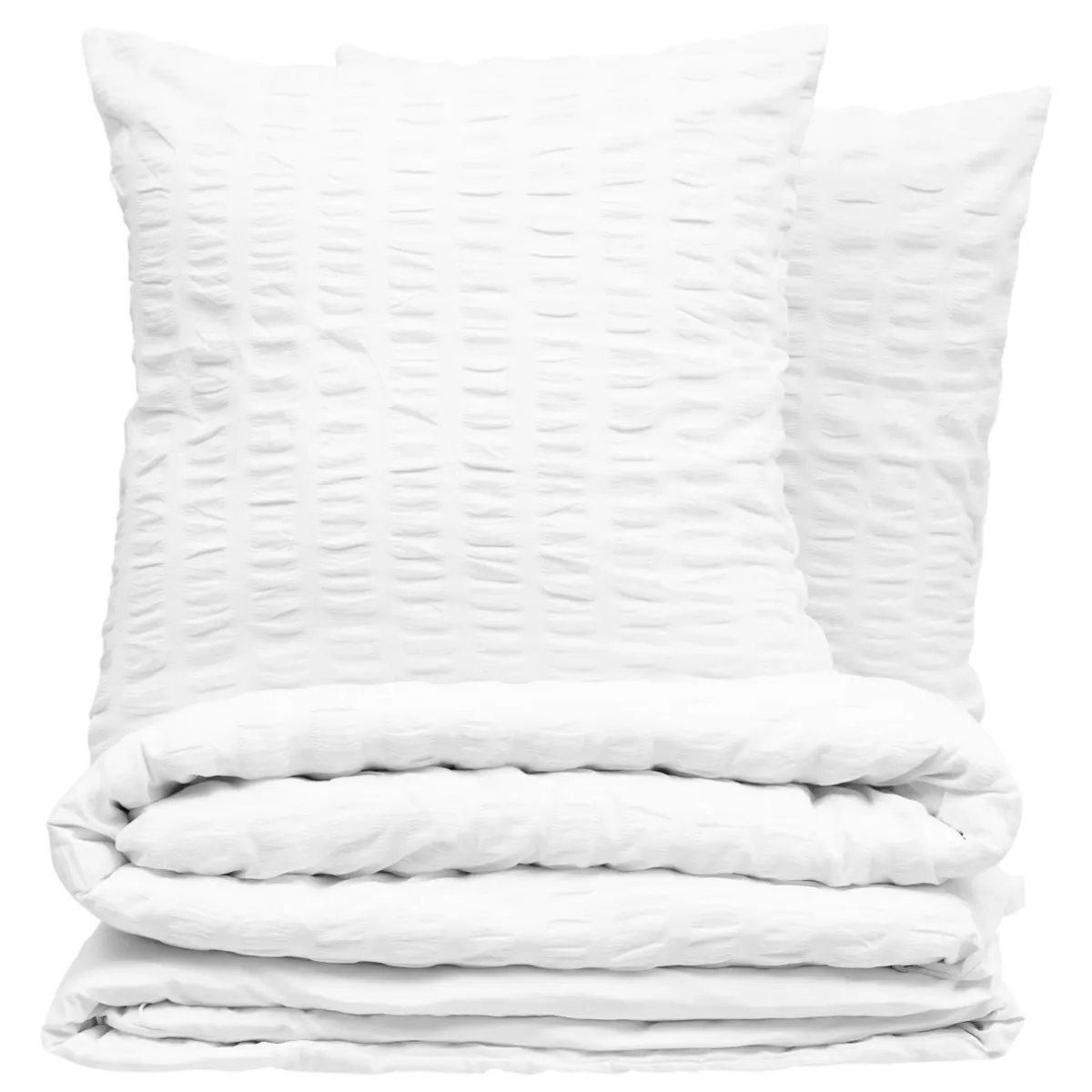 ATMOSPHERA Housse de couette et deux taies polycoton (260 x 240 cm) Irhia he Blanc Clearance