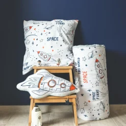 l'Effet Papillon Housse de couette et deux taies enfant coton (200 x 200 cm) Galaxie he Blanc Best