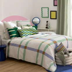 Atmosphera, cru017dateur d'intu017drieur Housse de couette et deux taies coton (240 x 220 cm) Ritchi Multicolore Outlet