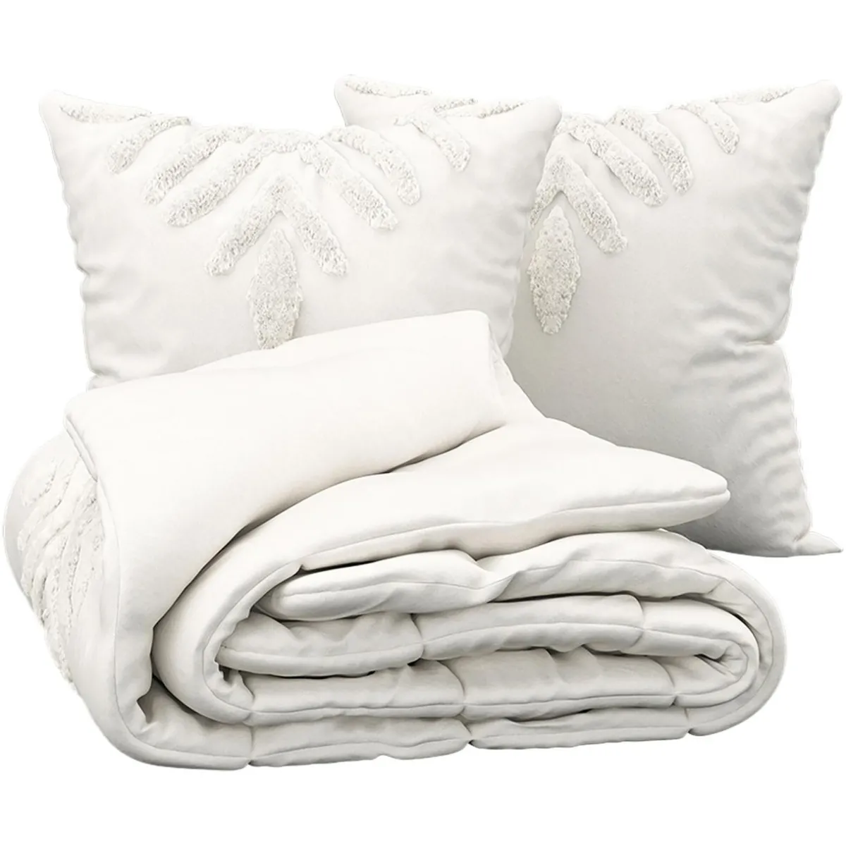 Atmosphera, cru017dateur d'intu017drieur Housse de couette et deux taies coton lavé (240 x 220 cm) Inu Ecru Sale