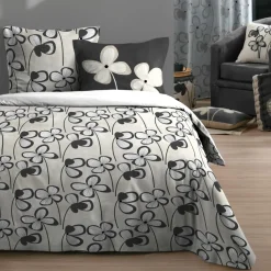 STOF Housse de couette et deux taies d'oreiller en coton (260 x 240 cm) Tilda Gris New