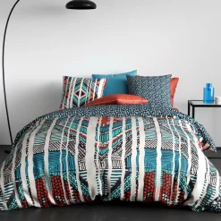 ATELIER DU COTON Housse de couette et deux taies coton (240 x 220 cm) India Multicolore Sale
