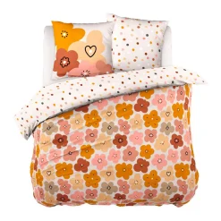 l'Effet Papillon Housse de couette et deux taies enfant coton (240 x 220 cm) Barbotine Multicolore Best