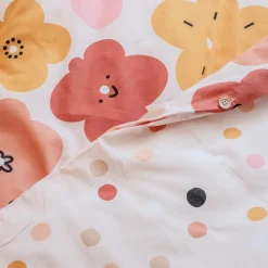 l'Effet Papillon Housse de couette et deux taies enfant coton (240 x 220 cm) Barbotine Multicolore Best