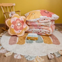 l'Effet Papillon Housse de couette et deux taies enfant coton (240 x 220 cm) Barbotine Multicolore Best