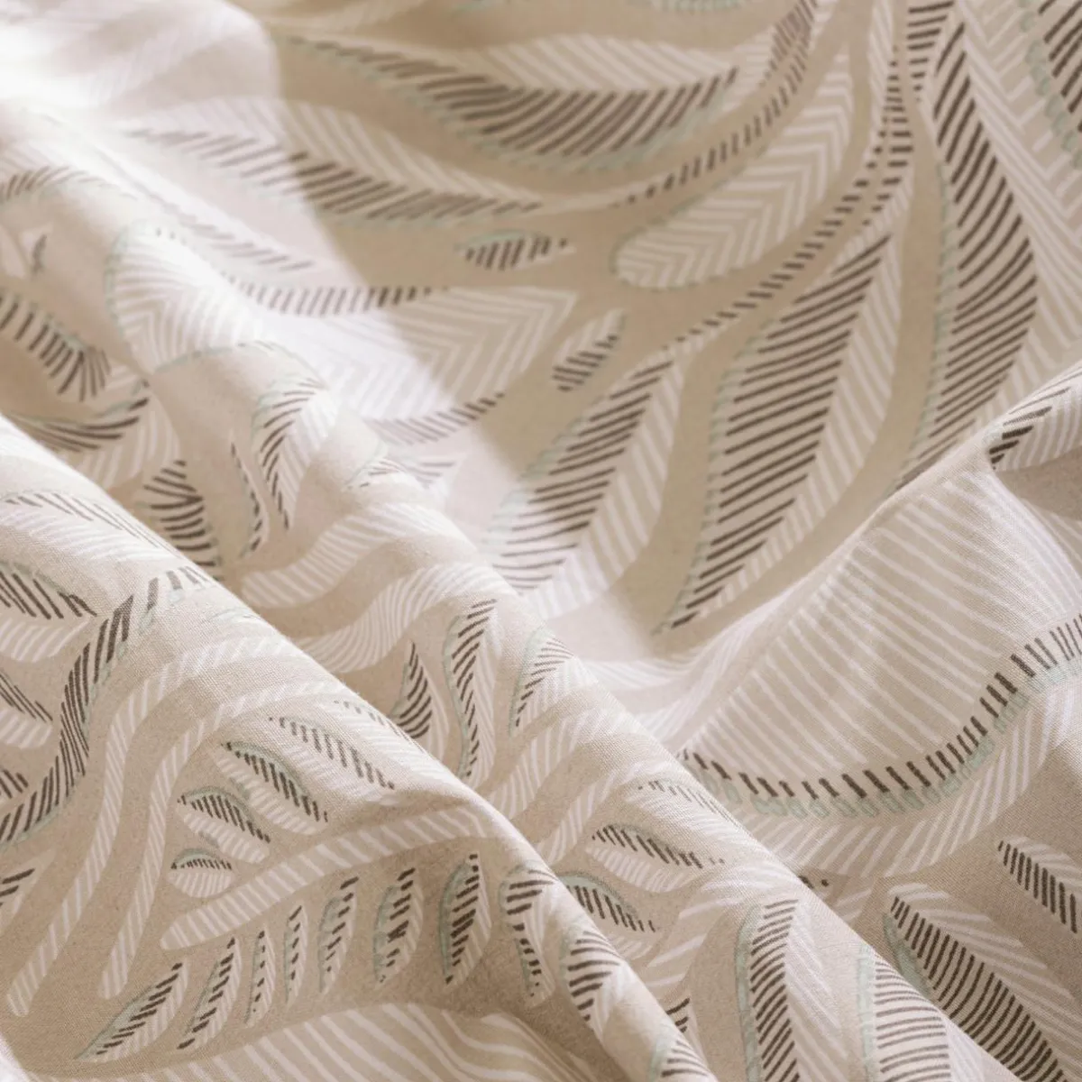 ATMOSPHERA Housse de couette et deux taies coton (260 x 240 cm) Nalh Beige