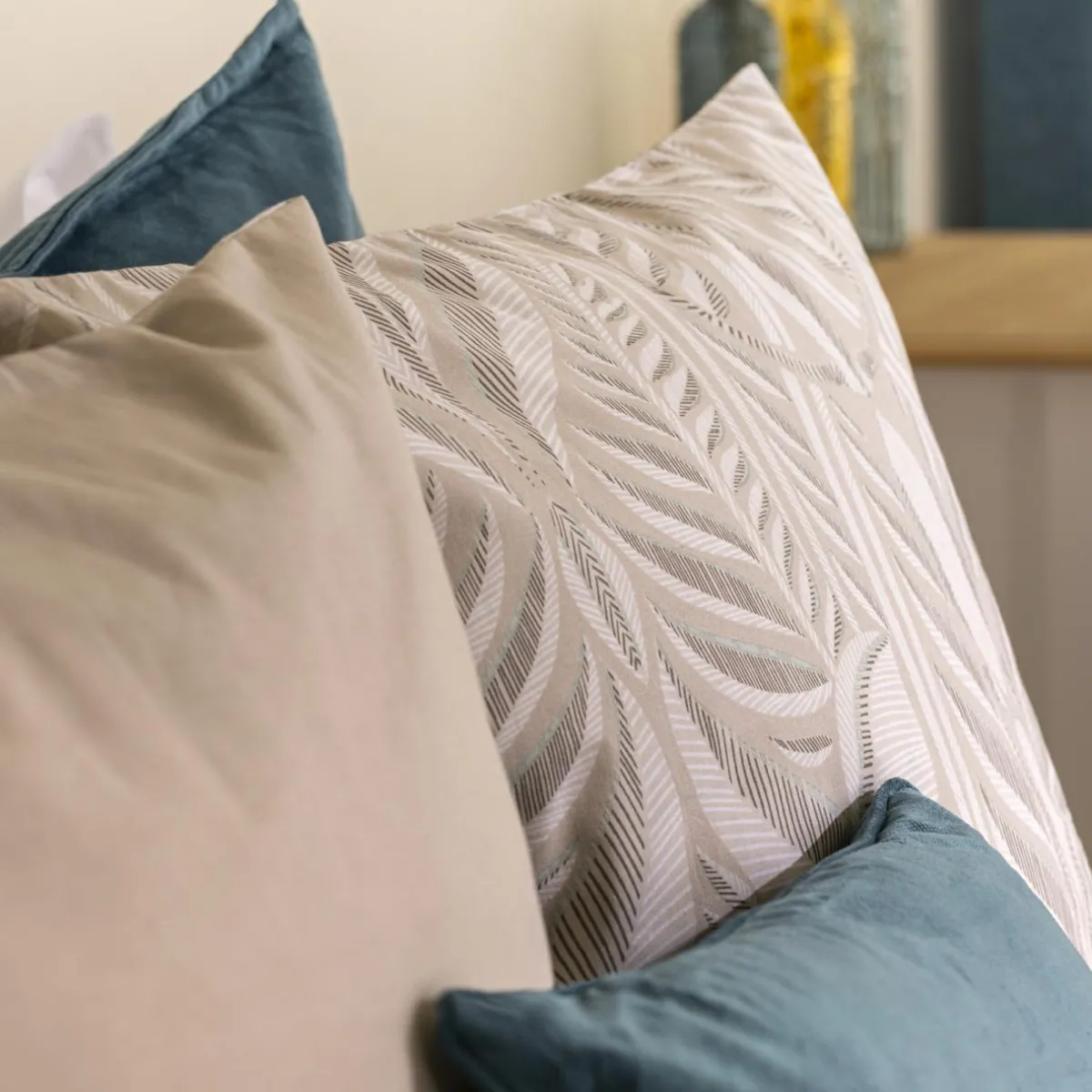 ATMOSPHERA Housse de couette et deux taies coton (260 x 240 cm) Nalh Beige