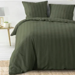 douceur d'intu017drieur Housse de couette et deux taies microfibre (240 x 220 cm) Cleo Vert kaki Hot