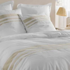 DOUCEUR D'INTERIEUR Housse de couette et deux taies coton (260 x 240 cm) Margaux he Blanc Clearance