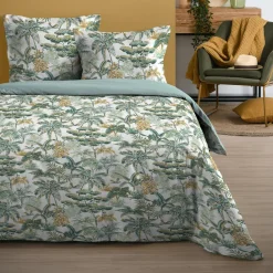 STOF Housse de couette et deux taies coton (260 x 240 cm) Mafate e Vert Outlet