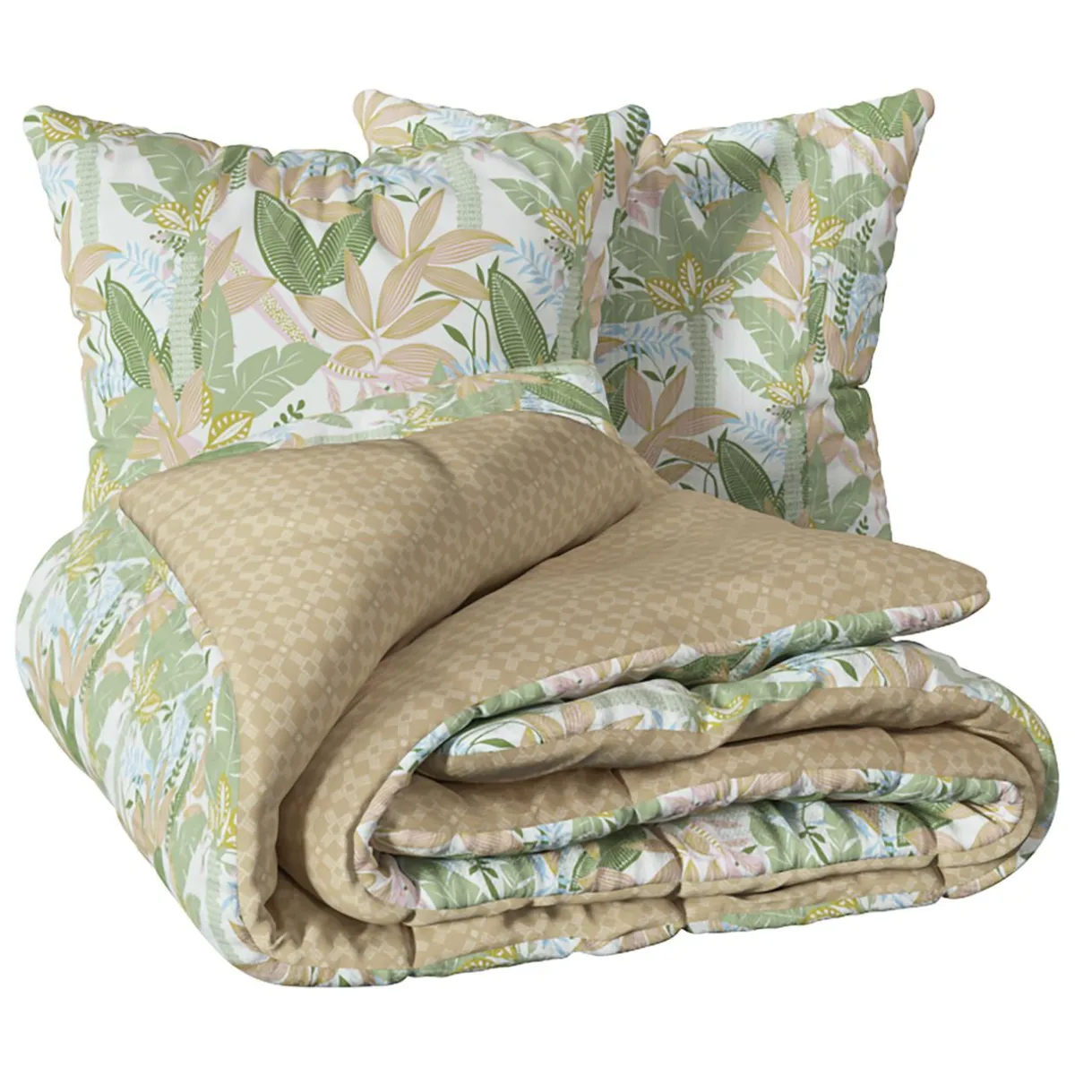 Atmosphera, cru017dateur d'intu017drieur Housse de couette et deux taies coton (240 x 220 cm) June Multicolore Outlet