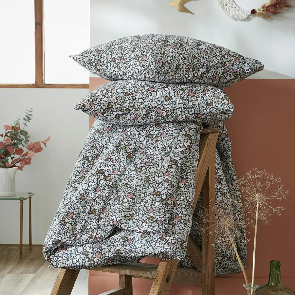 L'EFFET PAPILLON Housse de couette et deux taies coton (240 x 220 cm) Malia Multicolore
