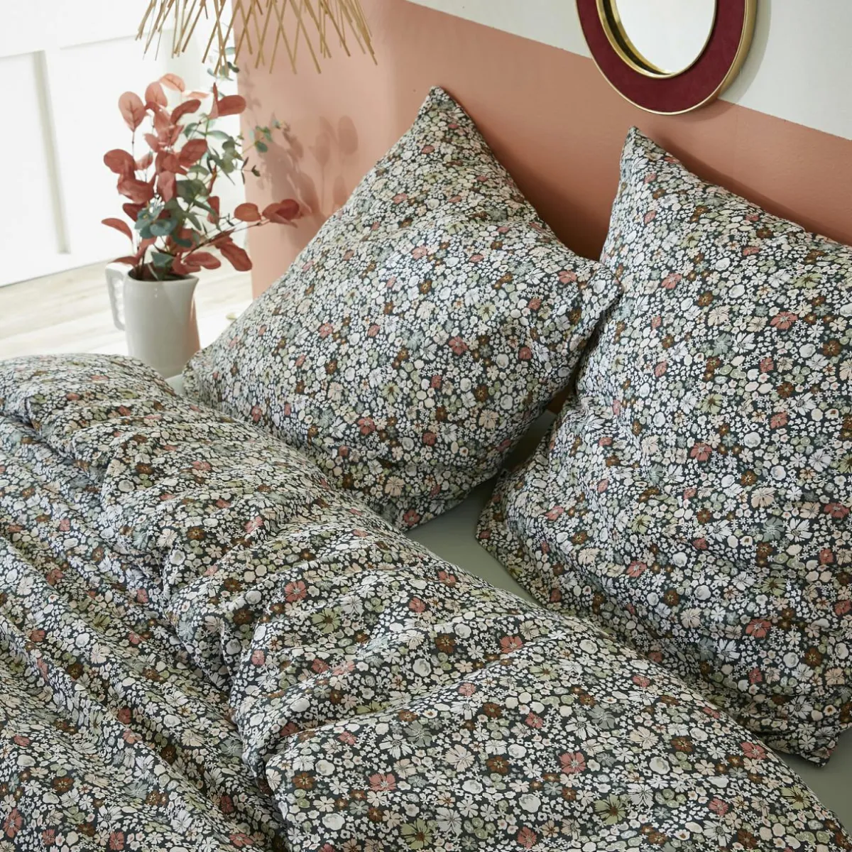 L'EFFET PAPILLON Housse de couette et deux taies coton (240 x 220 cm) Malia Multicolore
