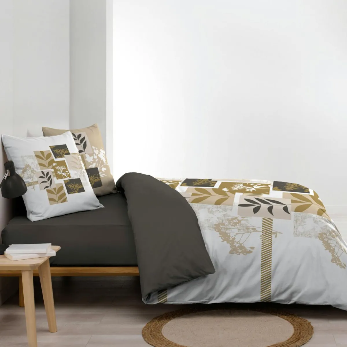 douceur d'intu017drieur Housse de couette et deux taies d'oreiller en coton (240 x 220 cm) Utopia Beige Online