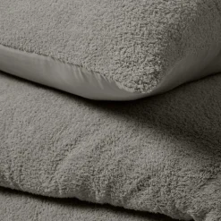 douceur d'intu017drieur Housse de couette et deux taies d'oreiller bouclette (240 x 220 cm) Helena Gris Anthracite Discount