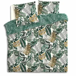 ATMOSPHERA Housse de couette et deux taies coton (260 x 240 cm) Tropik e Vert Clearance
