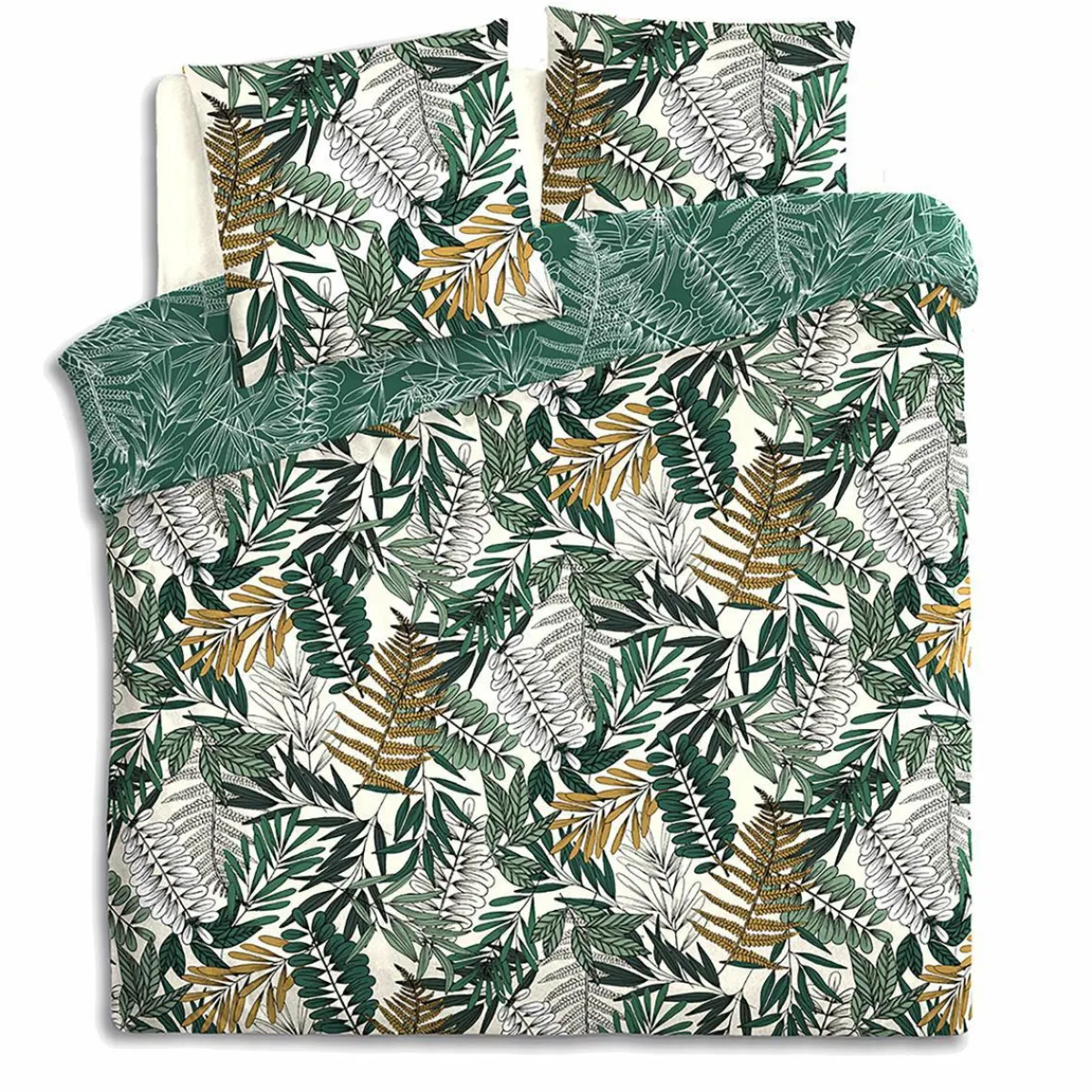 ATMOSPHERA Housse de couette et deux taies coton (260 x 240 cm) Tropik e Vert Clearance
