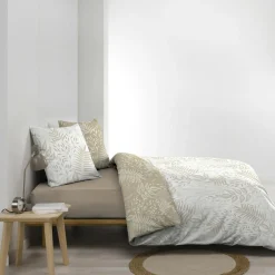 DOUCEUR D'INTERIEUR Housse de couette et deux taies coton (260 x 240 cm) Cassia Beige Outlet