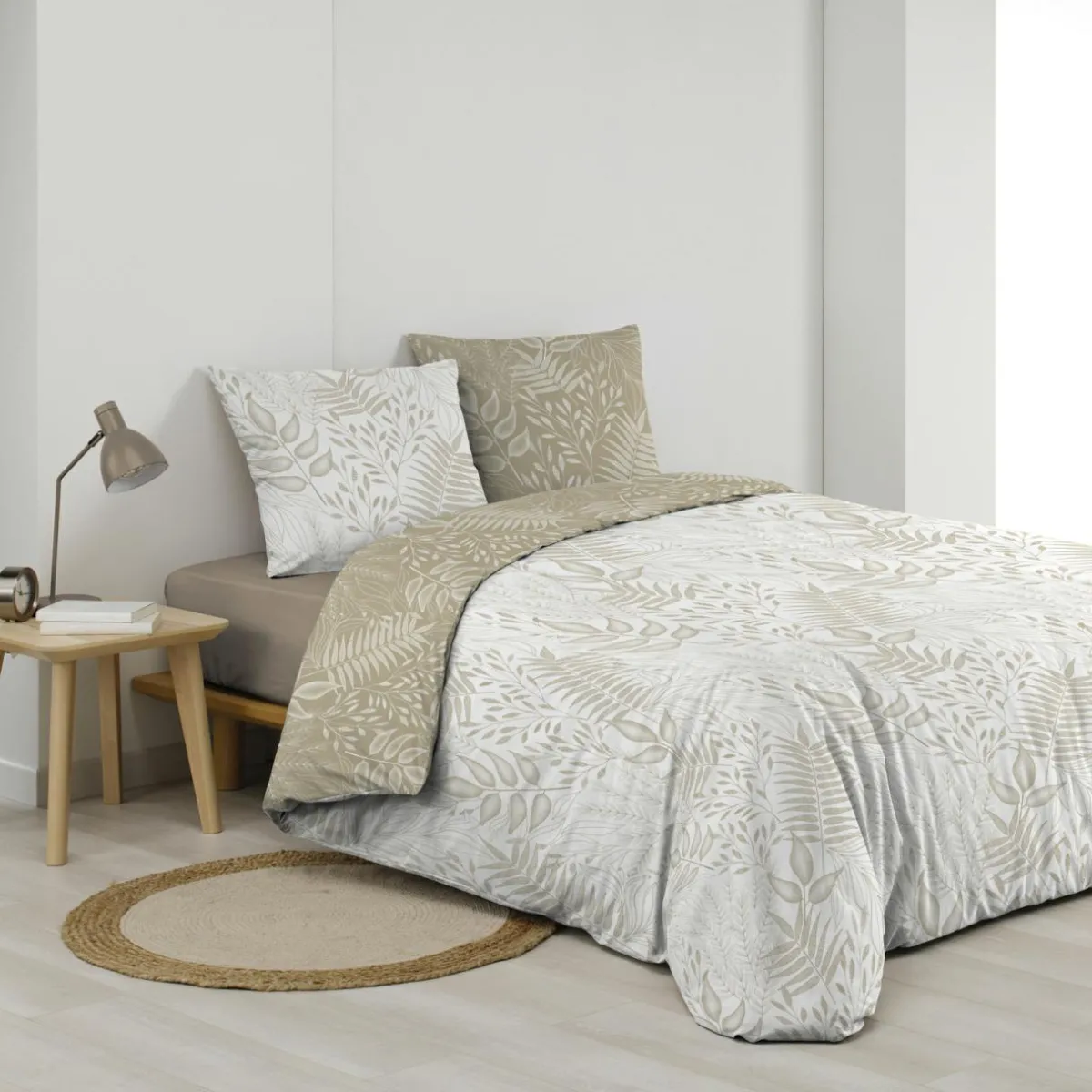 DOUCEUR D'INTERIEUR Housse de couette et deux taies coton (260 x 240 cm) Cassia Beige Outlet