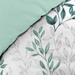 douceur d'intu017drieur Housse de couette et deux taies d'oreiller percale de coton (240 x 220 cm) Wendy e Vert Sale