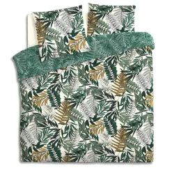ATMOSPHERA Housse de couette et deux taies coton (240 x 220 cm) Tropik e Vert Clearance