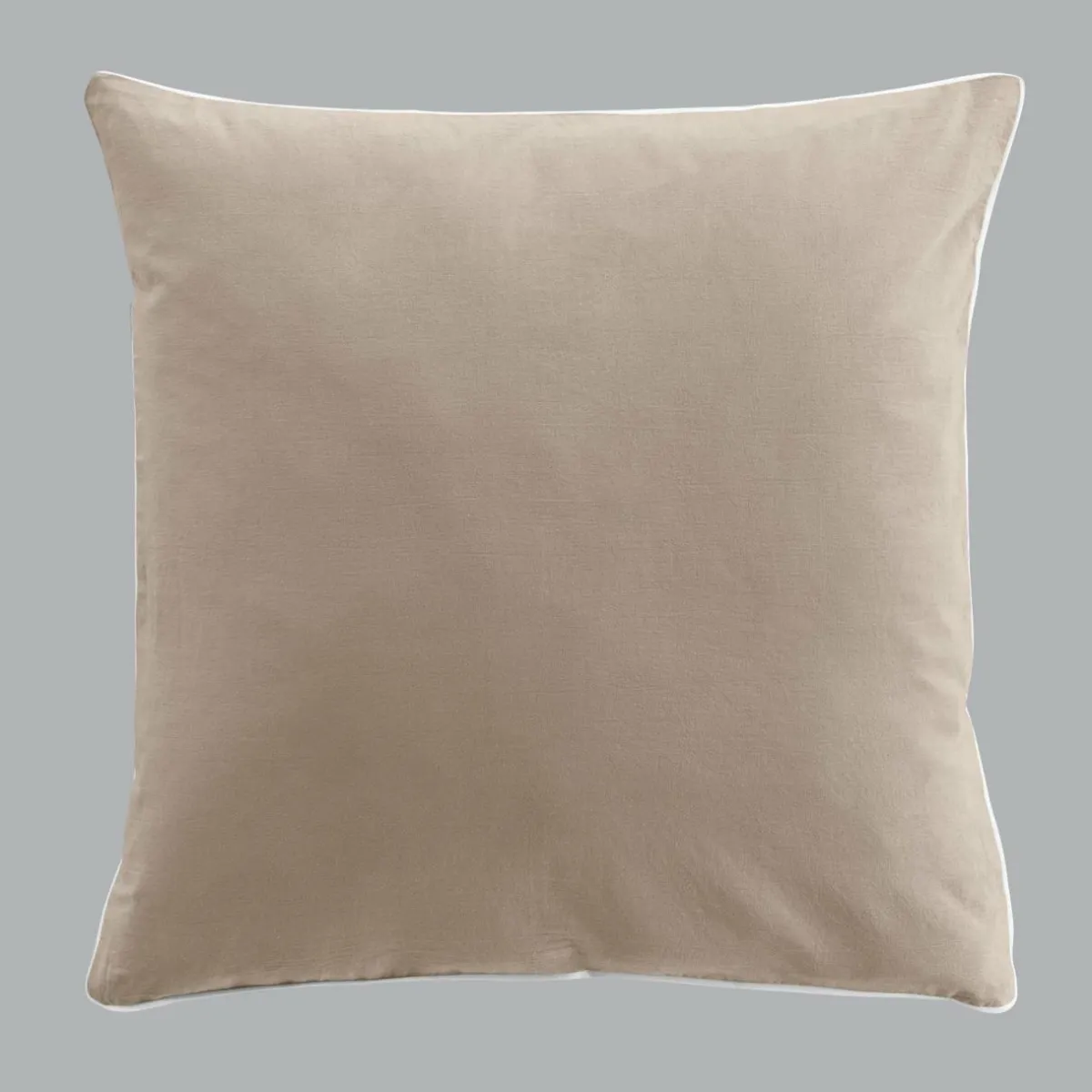 DOUCEUR D'INTERIEUR Housse de couette et deux taies coton lavé (240 x 220 cm) Linette Beige Discount