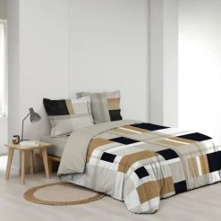 douceur d'intu017drieur Housse de couette et deux taies percale de coton (240 x 220 cm) Ulysse Multicolore New