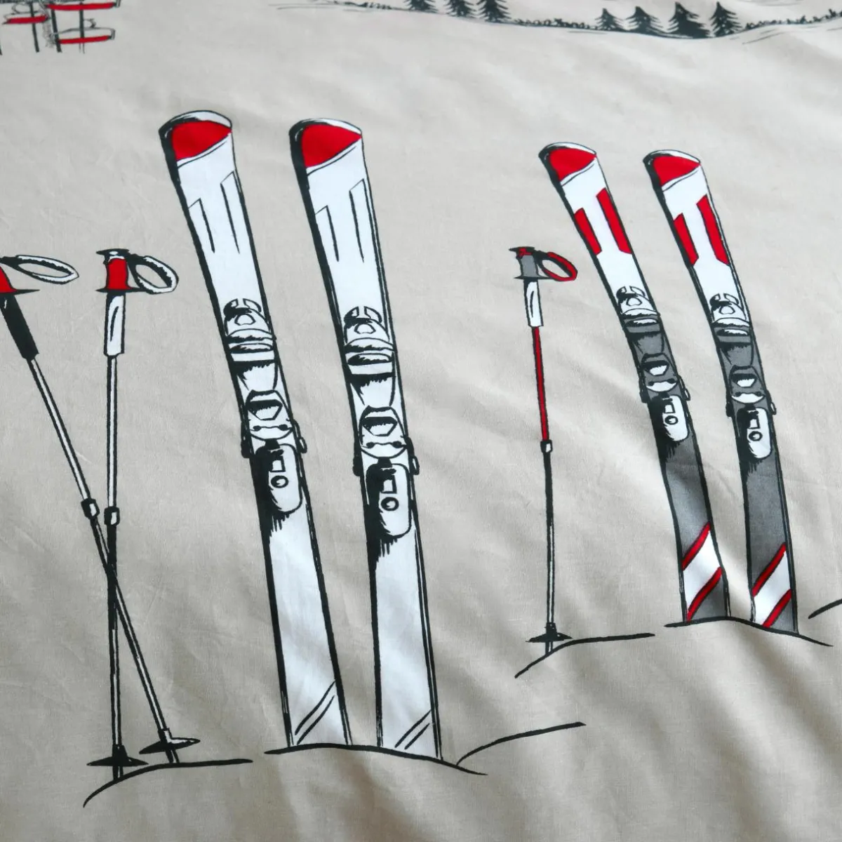 STOF Housse de couette et deux taies d'oreiller en coton (240 x 220 cm) Alpes Ecru Online