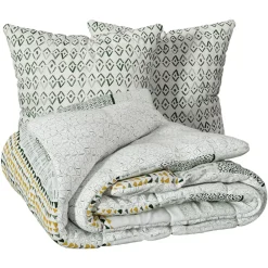 Atmosphera, cru017dateur d'intu017drieur Housse de couette et deux taies coton (240 x 220 cm) Aqua Multicolore Sale