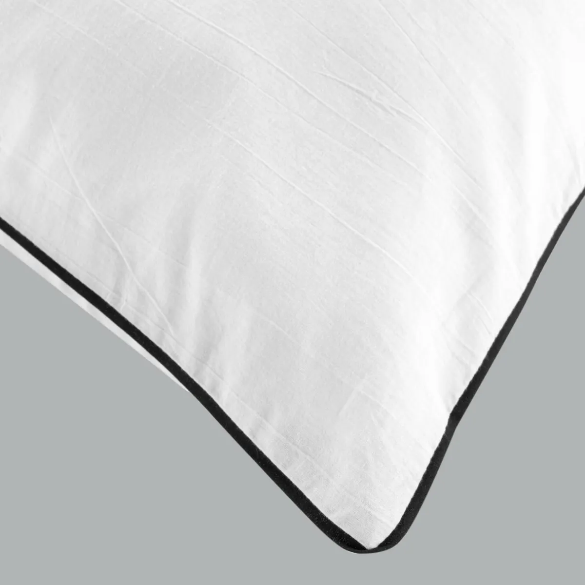DOUCEUR D'INTERIEUR Housse de couette et deux taies coton lavé (240 x 220 cm) Linette he Blanc Discount