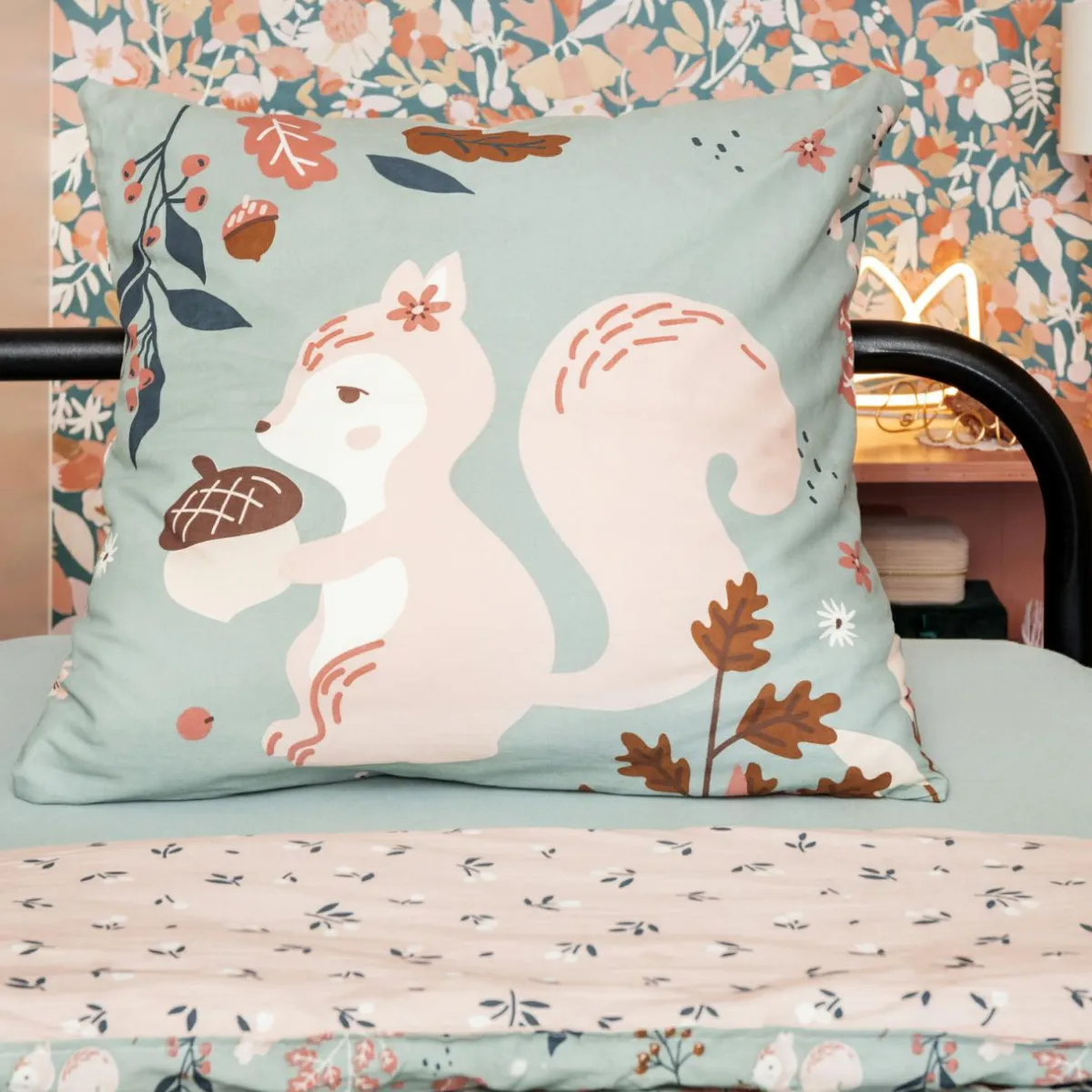 L'EFFET PAPILLON Housse de couette et deux taies enfant coton (200 x 200 cm) Tamia Multicolore New