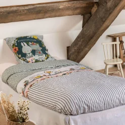 L'EFFET PAPILLON Housse de couette et deux taies enfant coton (240 x 220 cm) Jardinage Multicolore Sale