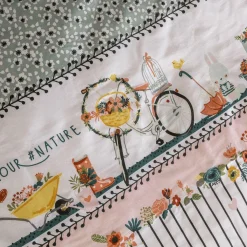 L'EFFET PAPILLON Housse de couette et deux taies enfant coton (240 x 220 cm) Jardinage Multicolore Sale
