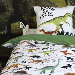 L'EFFET PAPILLON Housse de couette et deux taies enfant coton (240 x 220 cm) Cretace e Vert Online