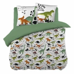 L'EFFET PAPILLON Housse de couette et deux taies enfant coton (240 x 220 cm) Cretace e Vert Online