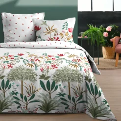 STOF Housse de couette et deux taies d'oreiller en coton (260 x 240 cm) Antillia Multicolore Outlet