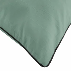 DOUCEUR D'INTERIEUR Housse de couette et deux taies coton lavé (260 x 240 cm) Linette Vert sauge Sale